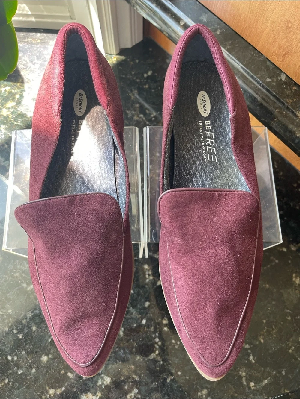 Dr. Scholl's BE FREE Wine Burgundy Pointed Toe Flats